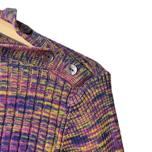 Sundance Multicolored Marled Ribbed Knit Turtleneck Sweater - Picture 3 of 6